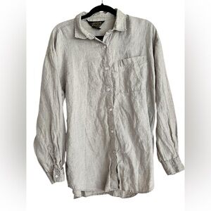 Vintage Eddie Bauer 100% Linen Tunic Shirt Medium